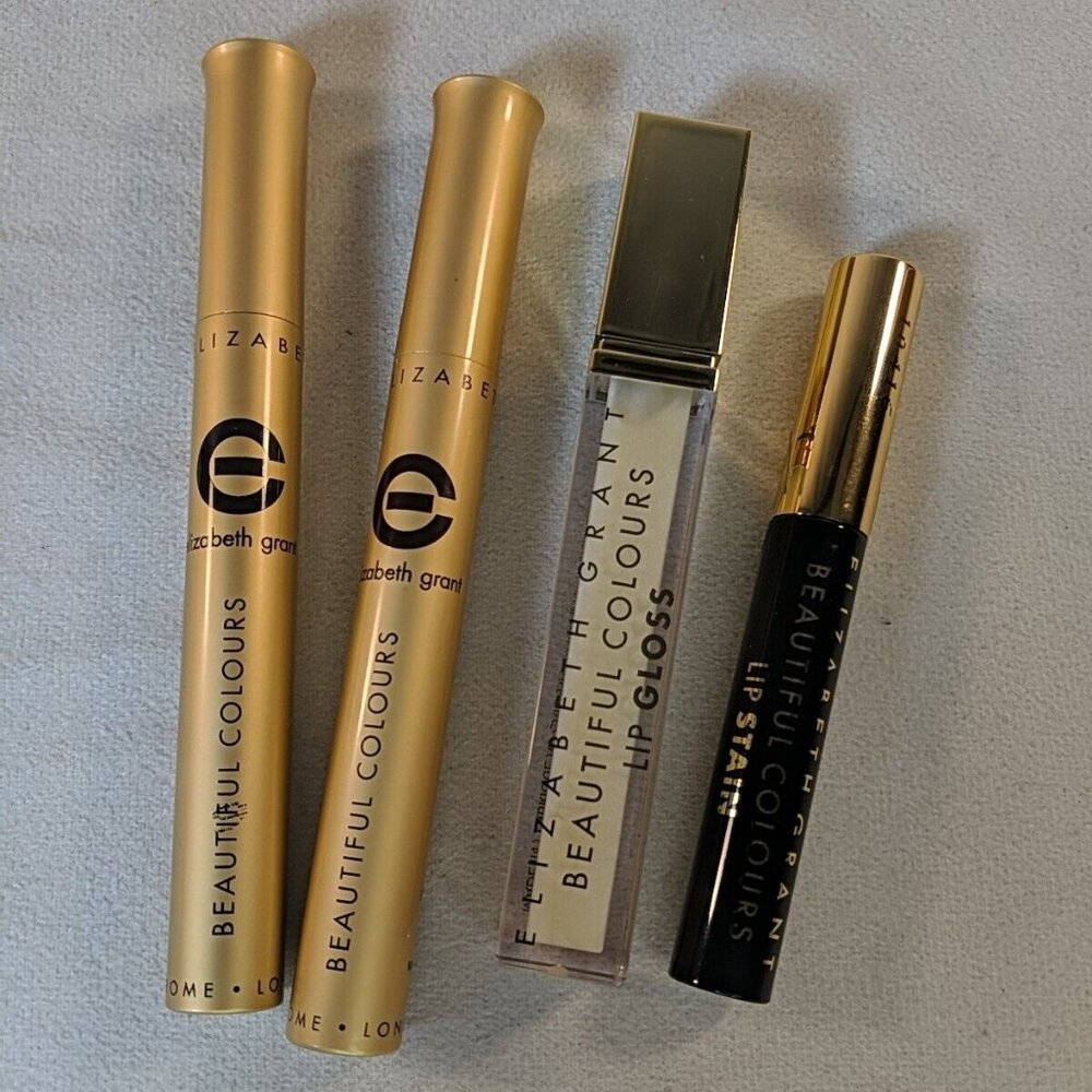 Elizabeth Arden 4 Beautiful Colours Lip Stain Gloss Lot Red Wine Pink Coco Glitt